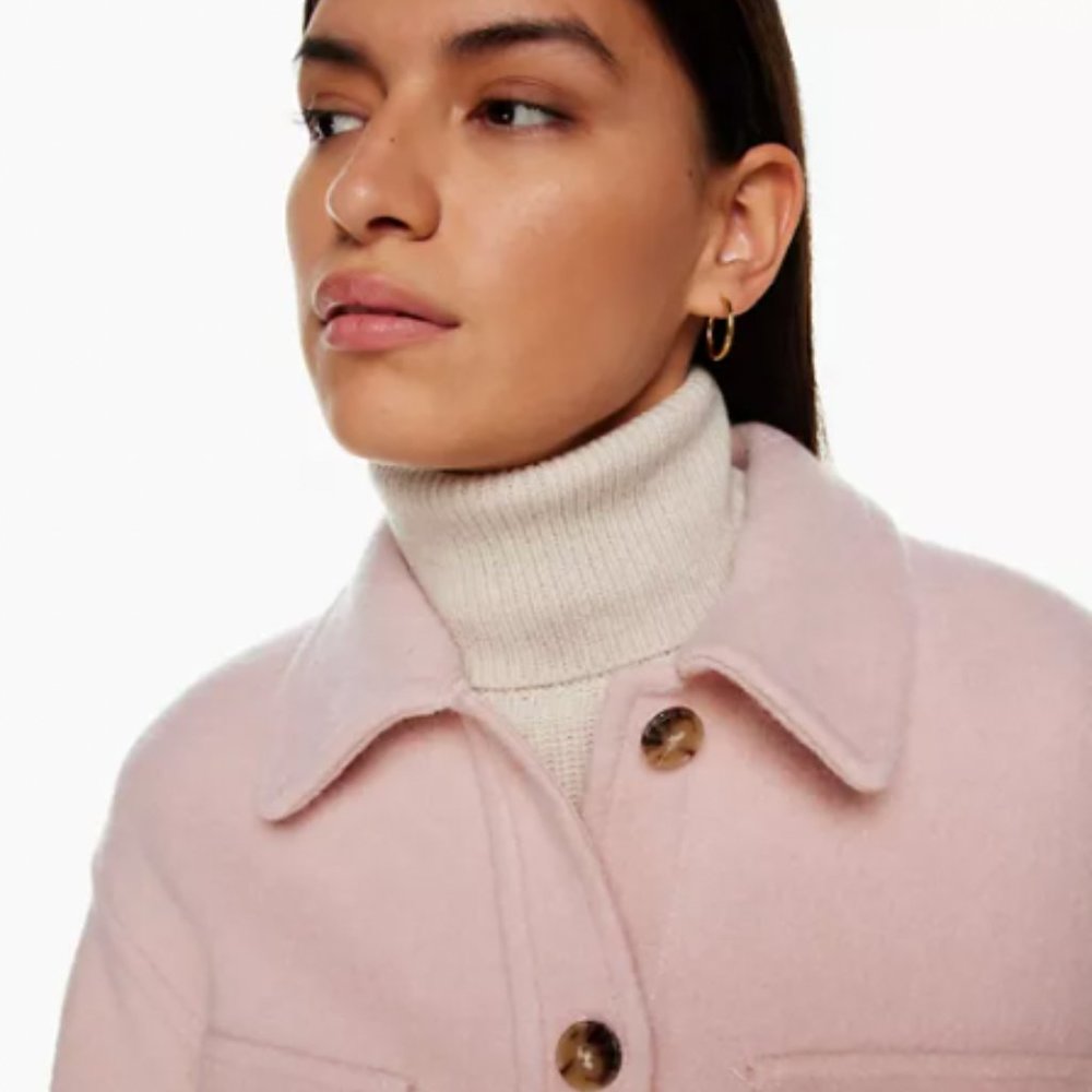 Aritzia Autumn wool shirt jacket rose smoke